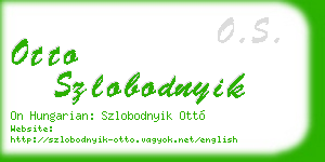 otto szlobodnyik business card